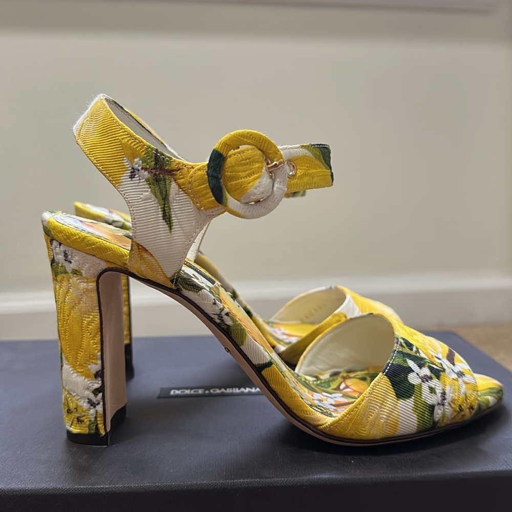 Dolce & Gabbana Yellow Floral Heels